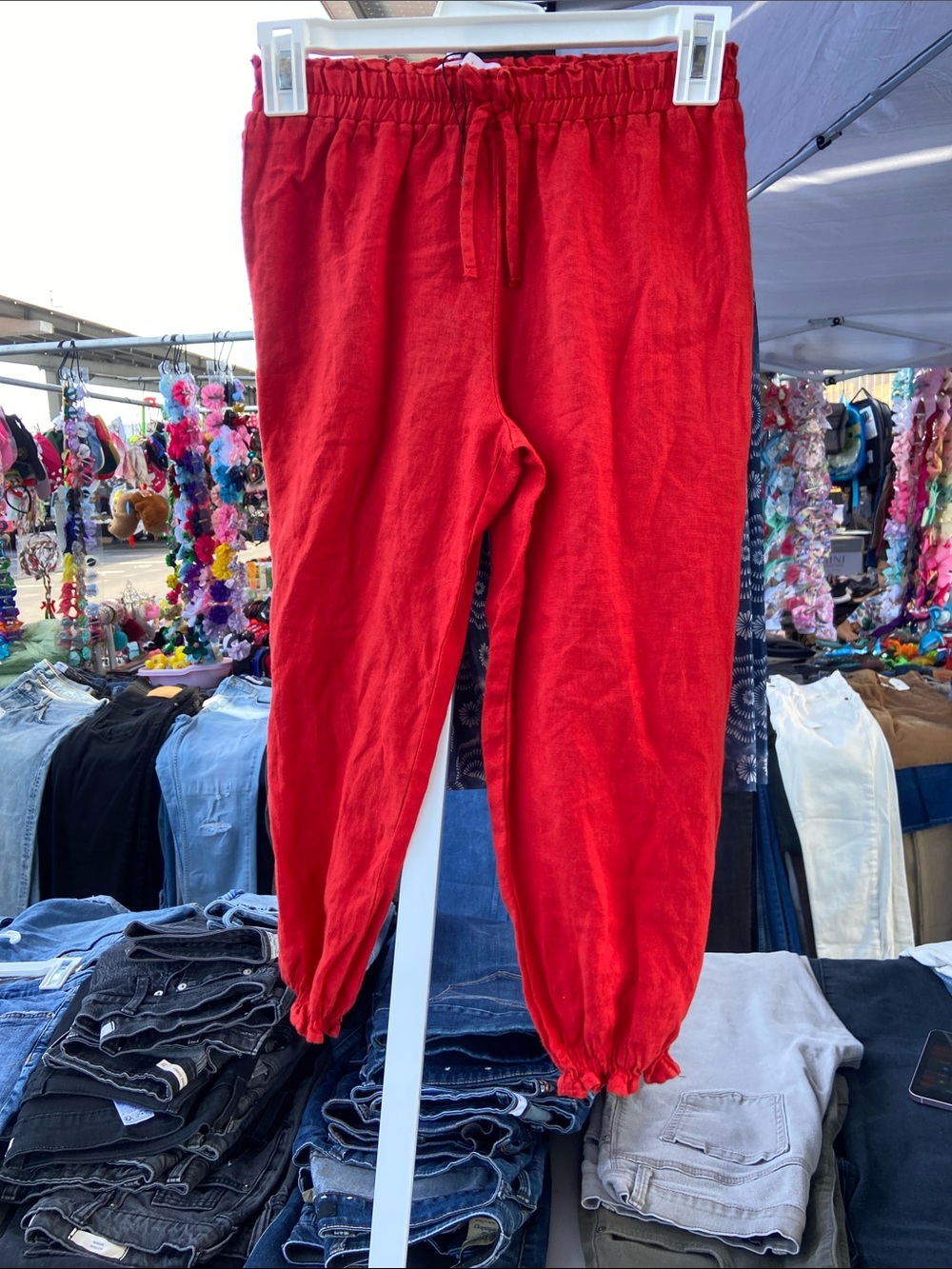Zara Red Kids Drawstring Jogger Pants